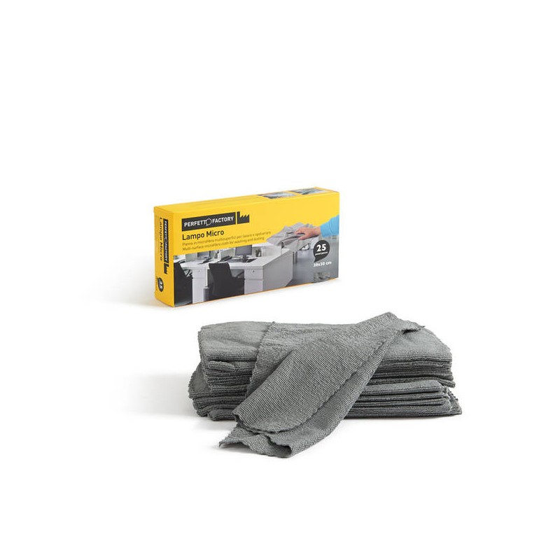 PANNO MICROFIBRA LAMPO 30x30cm 25pz GRIGIO