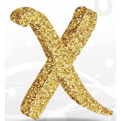 LETTERA POLISTIROLO FANTASY GLITTER ORO 7cm X