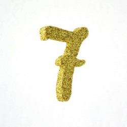 NUMERO POLISTIROLO FANTASY GLITTER ORO 7cm 7