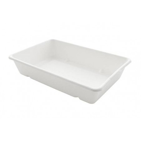 VASCHETTA RETTANGOLARE 900ml POLPA 23x15,6x3,1cm byò BIO COMPOSTABILE 40pz