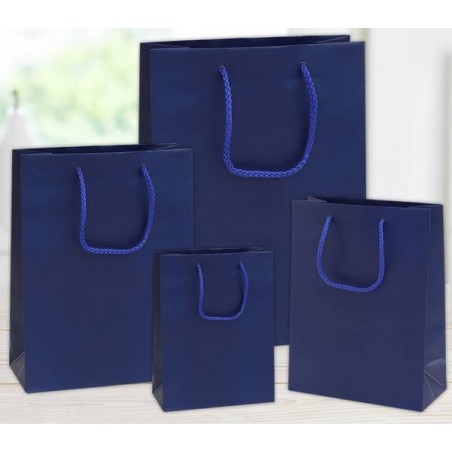 SHOPPER IN CARTA PLASTIFICATA OPACA 45+16x49cm BLU