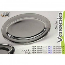 VASSOIO ACCIAIO OVALE 25cm