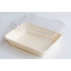 VASSOI ECOTRAY RETTANGOLARE CELLULOSA BIOLAMINATA 22,5x17,7x4,5cm 1300ml 110pz