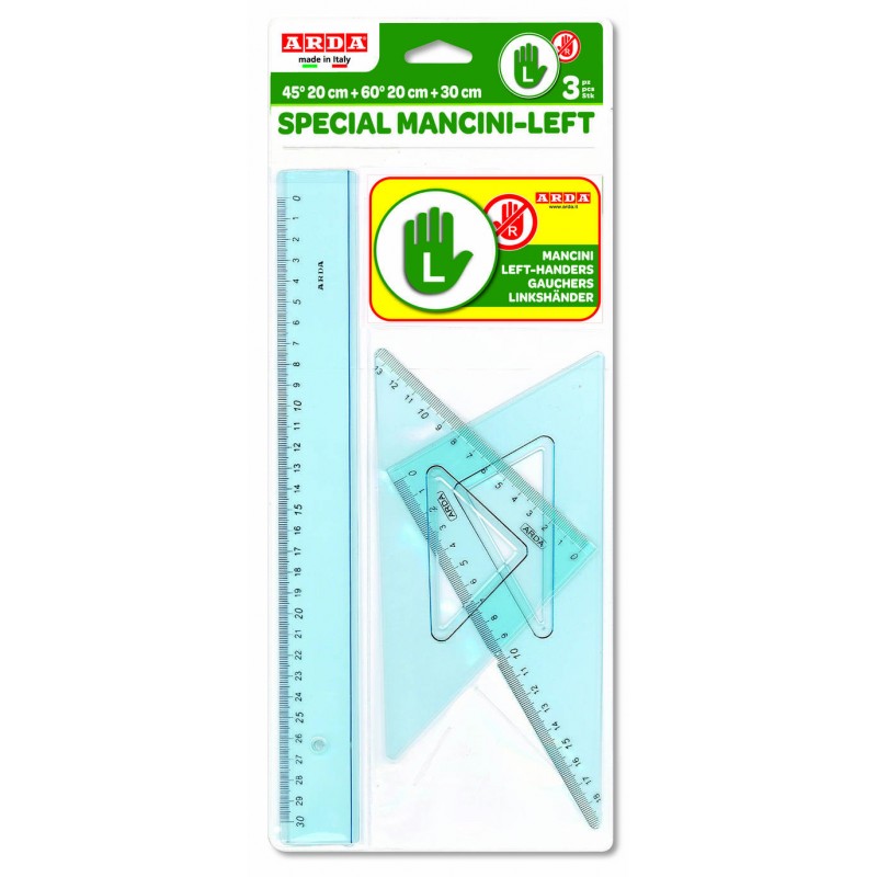 SET SQUADRE/RIGHELLO PER MANCINI 3pz ARDA