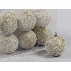 PALLINE PET BALLS ø70mm BIANCO/ORO 12pz