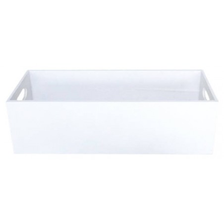 CASSETTA LEGNO BIANCA ANTICATA 40x14x12cm CASL2513