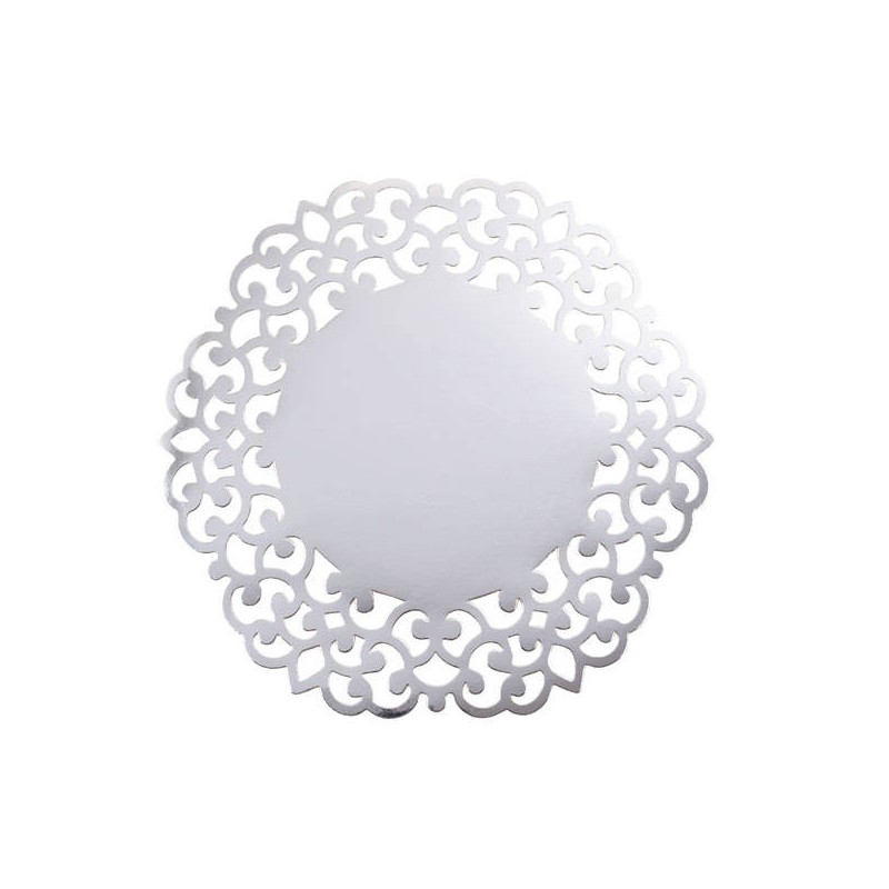 SOTTOPIATTI ARGENTO LASER CUT 33cm 4pz