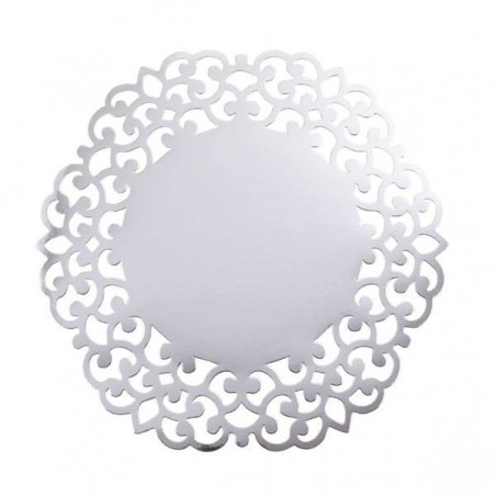 SOTTOPIATTI ARGENTO LASER CUT 33cm 4pz