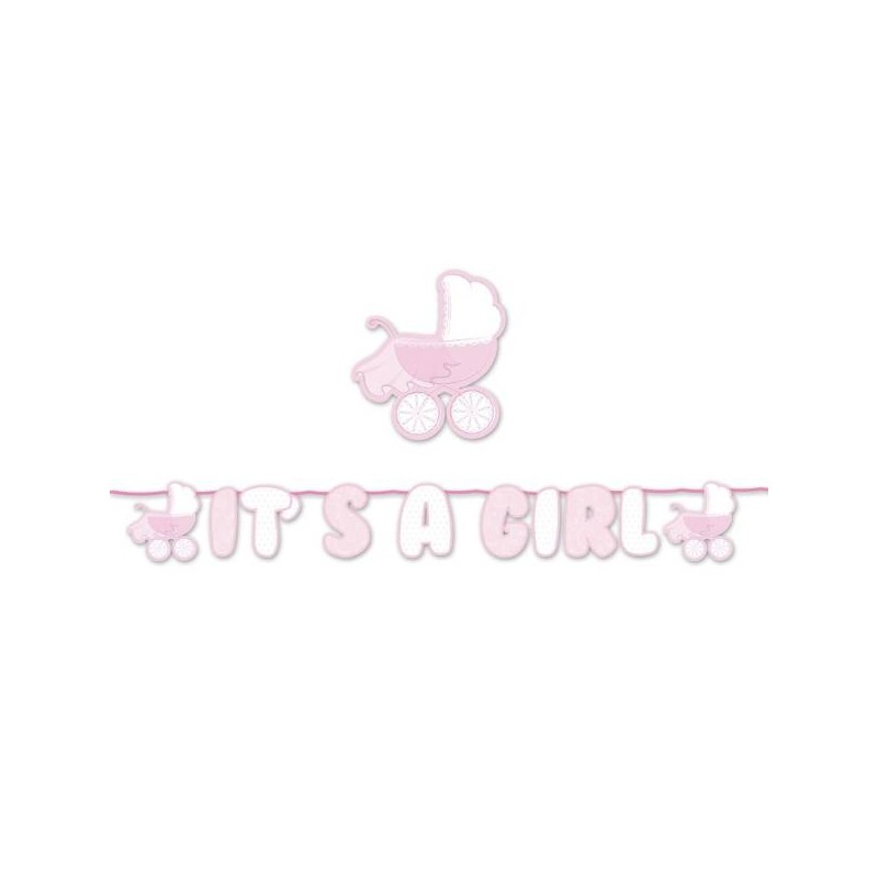 FESTONE KIT SCRITTA MAXI cm25x6mt IT'S A GIRL