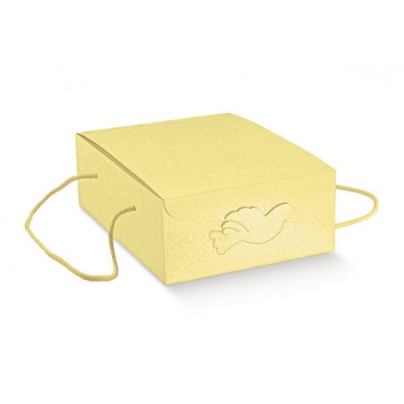 SCATOLA SEGRETO PORTACOLOMBA C/CORDINI 27x21x12 SFERE GIALLO