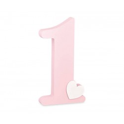 NUMERO 1 LEGNO 16,5x3,5x30cm ROSA