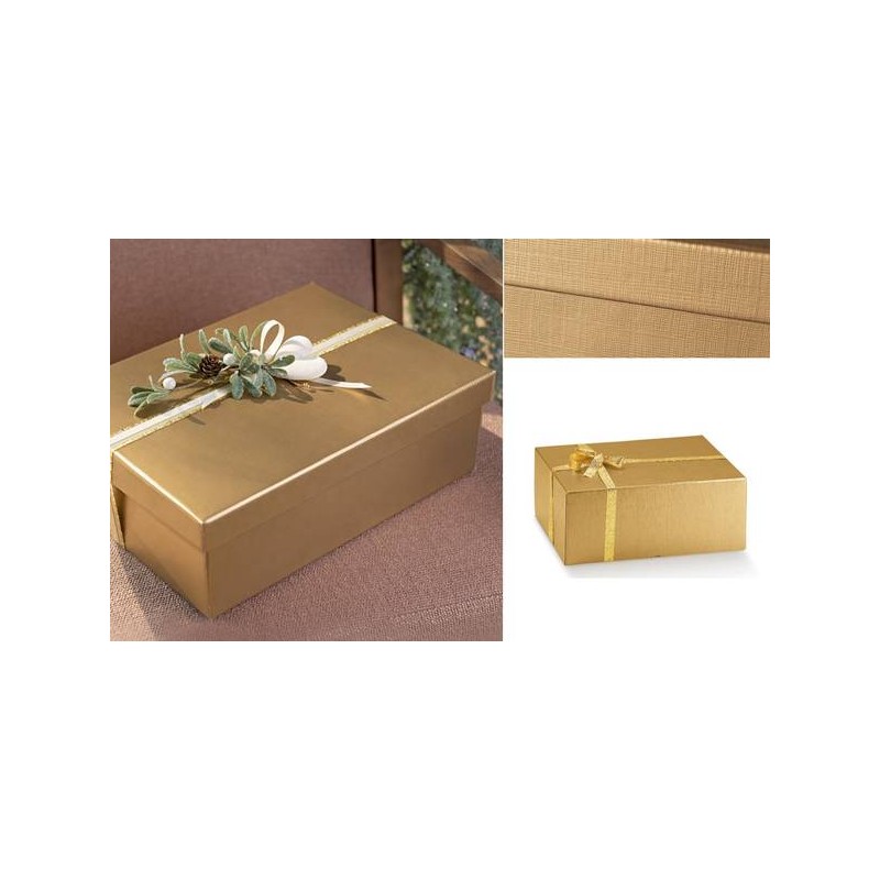 SCATOLA MARMOTTA NEW 50x40x19,5cm SETA ORO