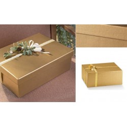 SCATOLA MARMOTTA NEW 40x40x19,5cm SETA ORO