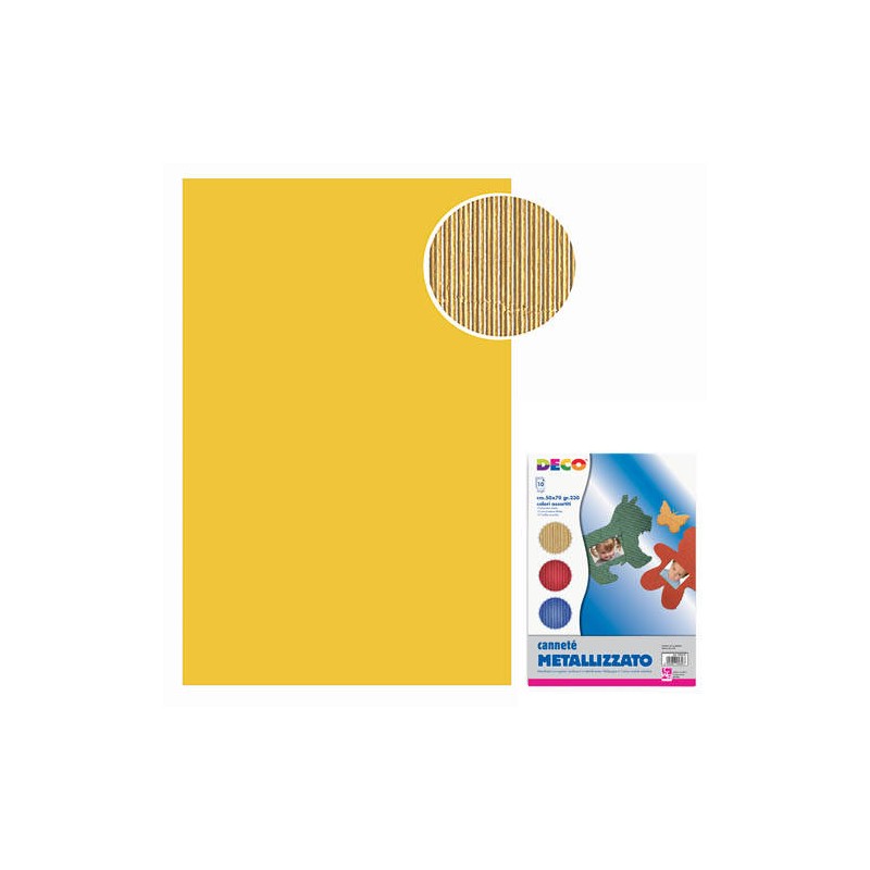 CARTONCINO CANNETE' METAL 50x70cm ORO