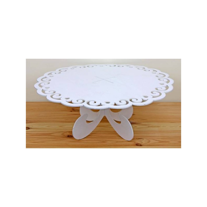 ALZATINA LEGNO BIANCO ø40x18H