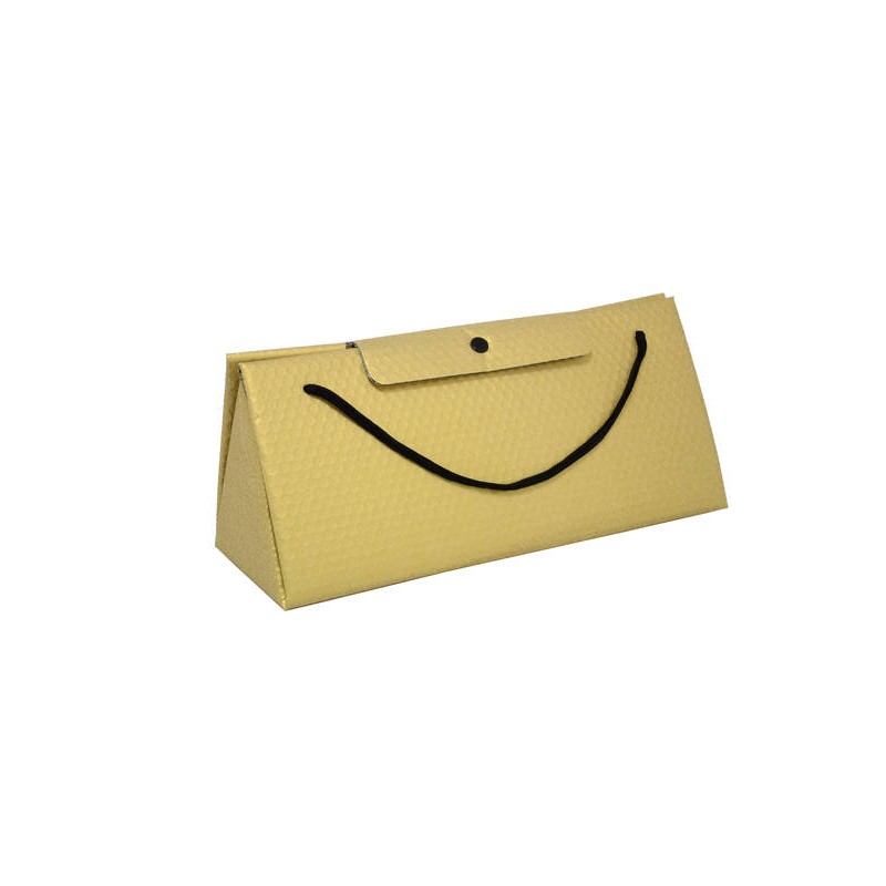 BORSA PLURIBOL TRIANGOLARE 32x13x16cm GLITTER ORO