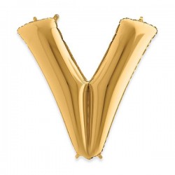 PALLONE MYLAR LETTERA V 102cm 40 GOLD