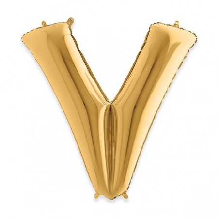 PALLONE MYLAR LETTERA V 102cm 40 GOLD