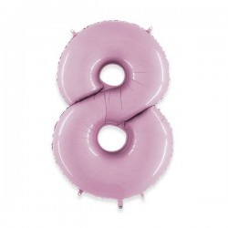 PALLONE NUMERO 8 MYLAR 102cm 40 ROSA