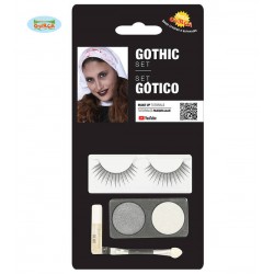 SET CIGLIA E TRUCCO ARGENTO/BIANCO