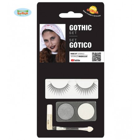 SET CIGLIA E TRUCCO ARGENTO/BIANCO