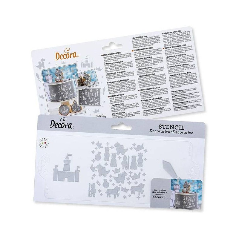 STENCIL CASTELLO E CAVALIERI 10x25cm
