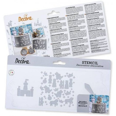 STENCIL CASTELLO E CAVALIERI 10x25cm