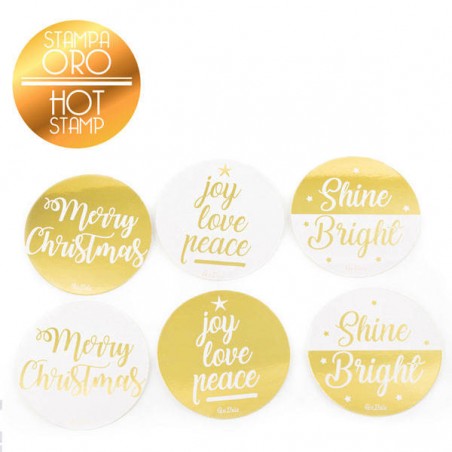 SOTTOBICCHIERI ORO SCRITTE BIANCHE ø8,5 6pz