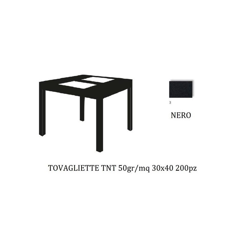 TOVAGLIETTE 30x40 TNT NERO 200pz