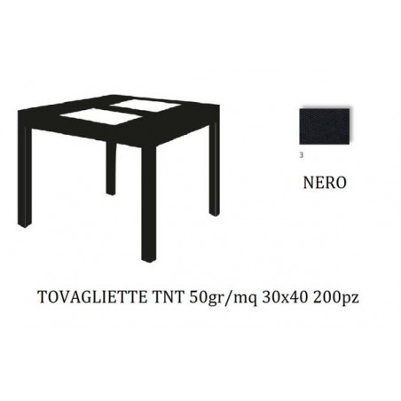 TOVAGLIETTE 30x40 TNT NERO 200pz