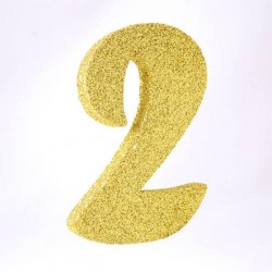 NUMERO POLISTIROLO GLITTER mm120x90 2 ORO