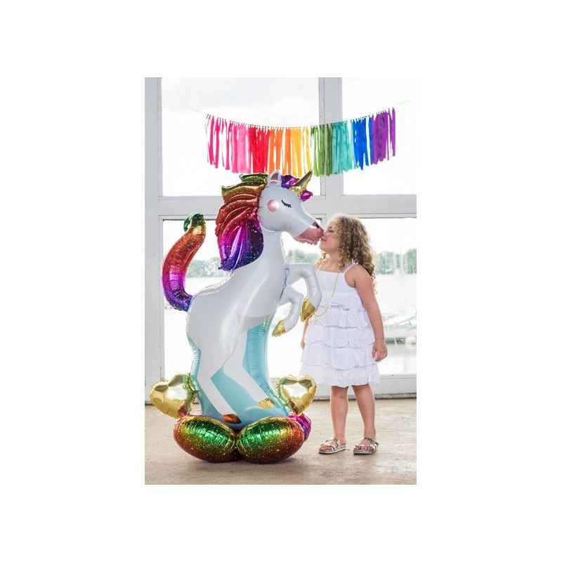 PALLONE MYLAR S/SHAPE AD ARIA UNICORNO H.139cm