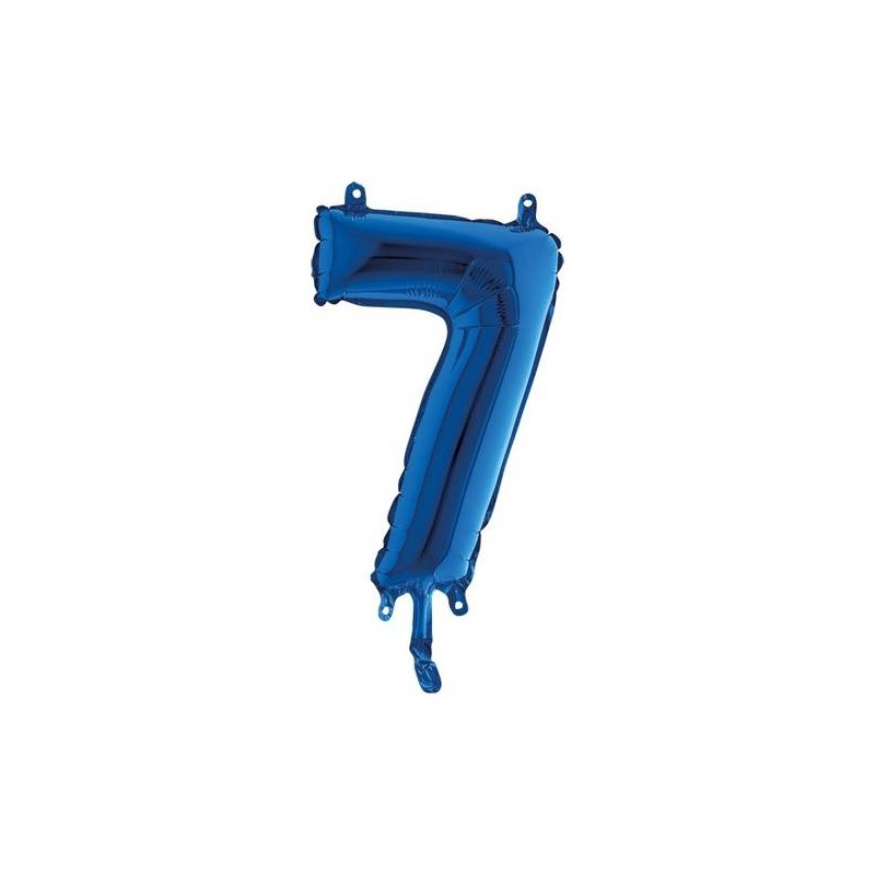 PALLONE NUMERO 7 MYLAR 14 36cm BLU