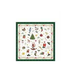 TOVAGLIOLI 25x25cm ORNAMENTS ALL OVER GREEN 20pz