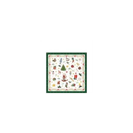 TOVAGLIOLI 25x25cm ORNAMENTS ALL OVER GREEN 20pz