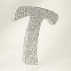 LETTERA POLISTIROLO GLITTER ARGENTO mm120x90 T