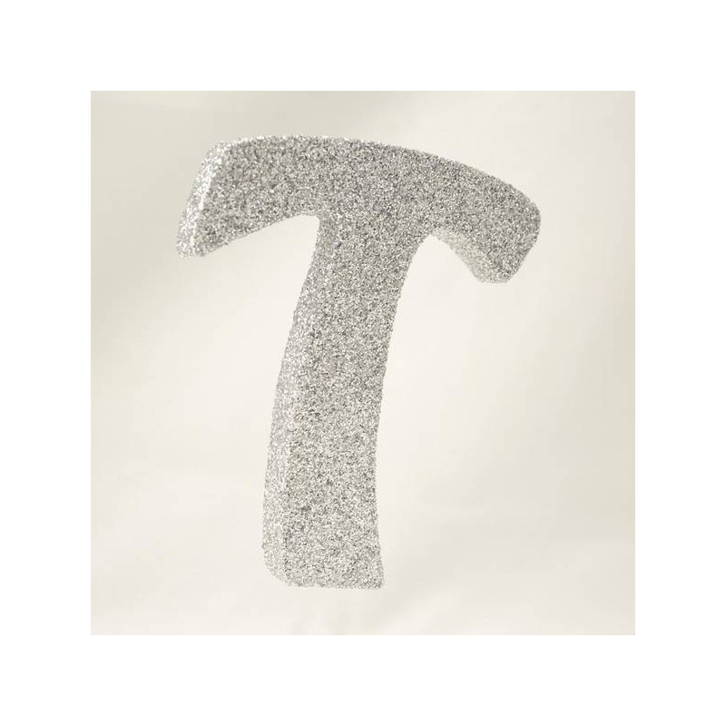 LETTERA POLISTIROLO GLITTER ARGENTO mm120x90 T