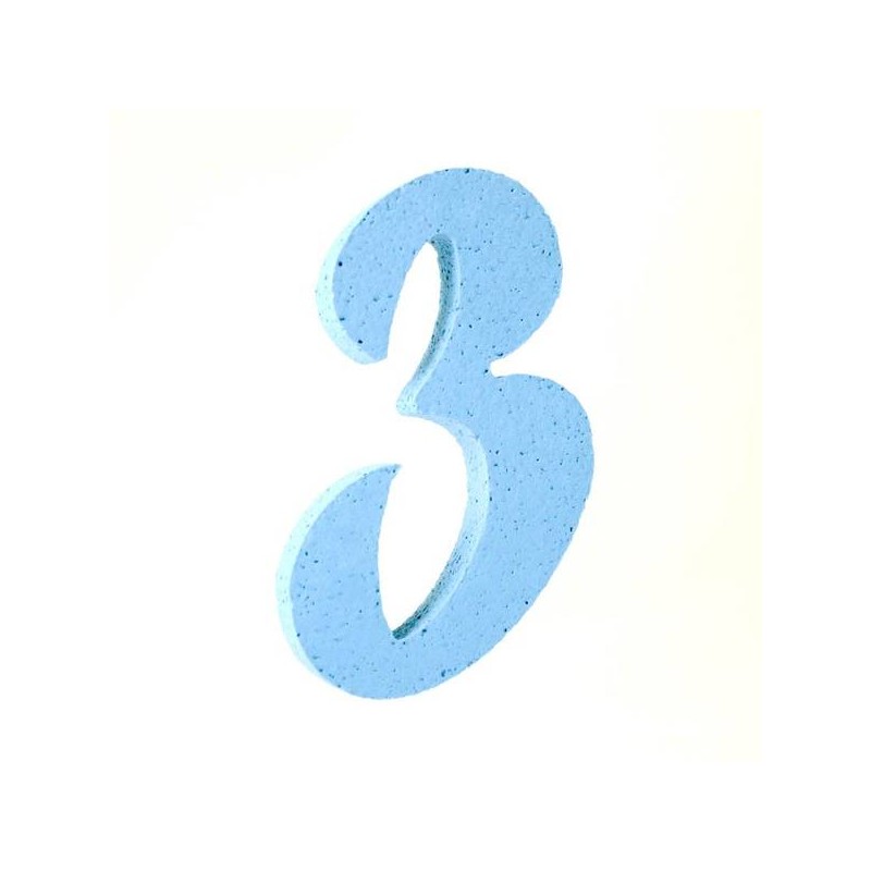 NUMERO POLISTIROLO PASTELLO mm120x90 3 CELESTE