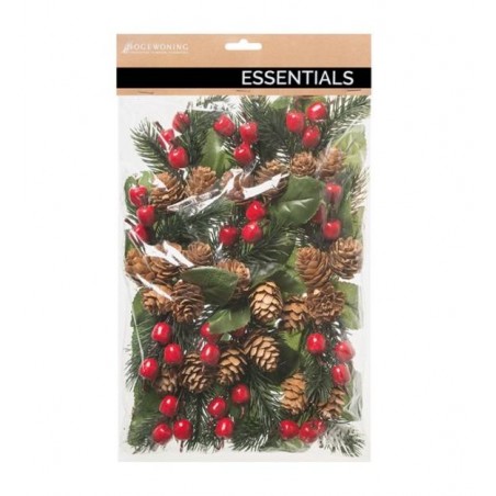 PICKS C/PIGNE E BACCHE TONDE ROSSE 17cm IN BUSTA 12pz