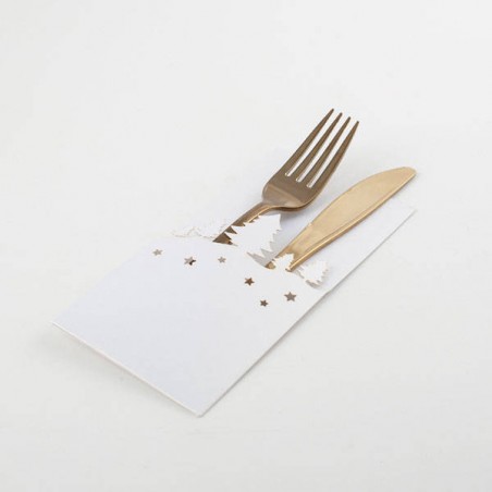 PORTA POSATE ALBERO BIANCO PERLATO 4pz