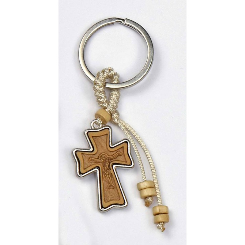 PORTACHIAVI CROCE LEGNO E METALLO