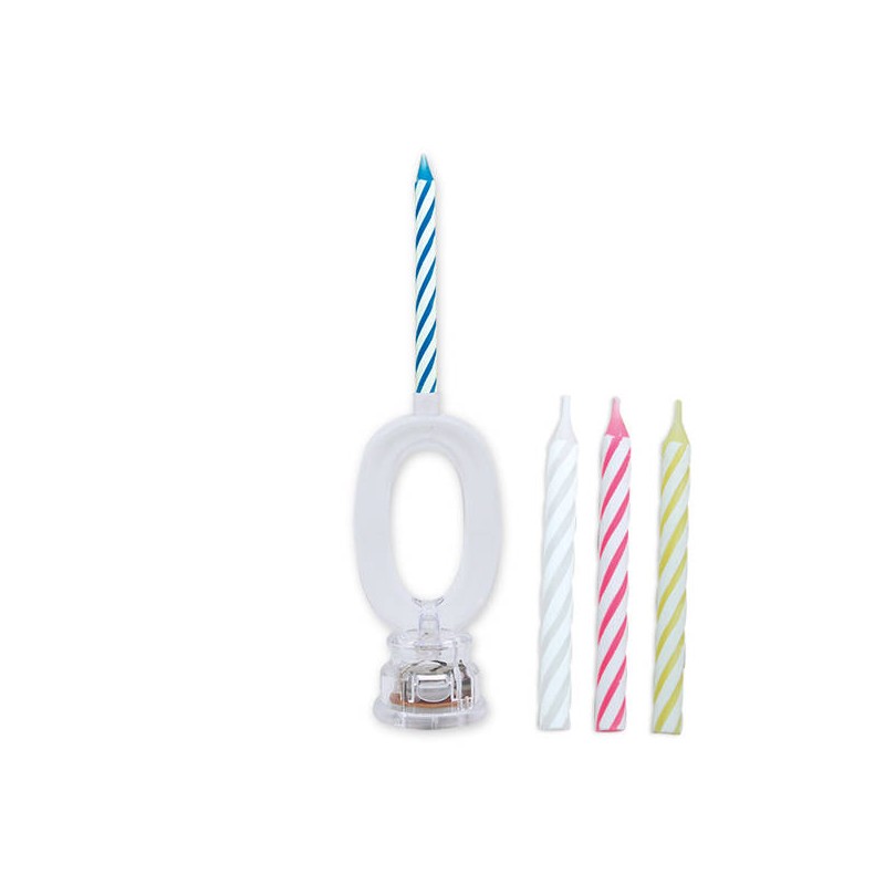 CANDELINA NUMERO PLASTICA C/LED COLOR N°0