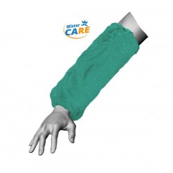 Mr.Care - MANICOTTO LDPE C/ELASTICI CUCITI 18my VERDE 100pz