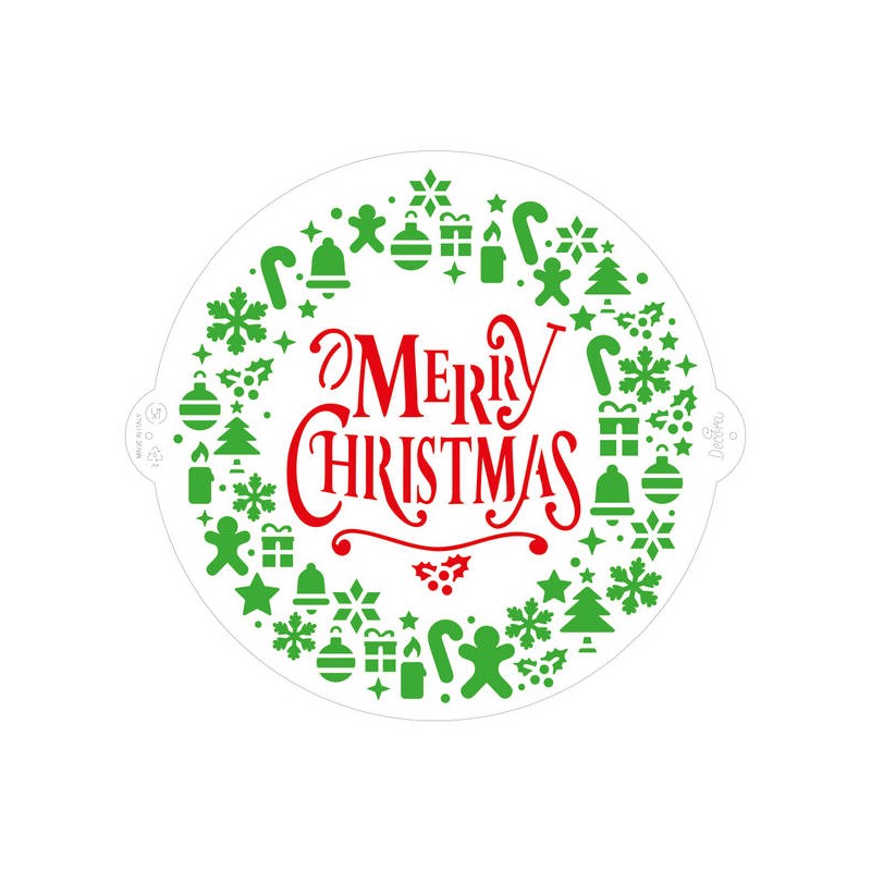 STENCIL GHIRLANDA MERRY CHRISTMAS ø25cm