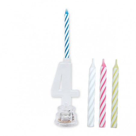 CANDELINA NUMERO PLASTICA C/LED COLOR N°4