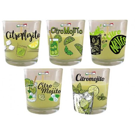 CANDELA IN BICCHIERE VETRO ø7x7,5 CITROMOJITO CDG