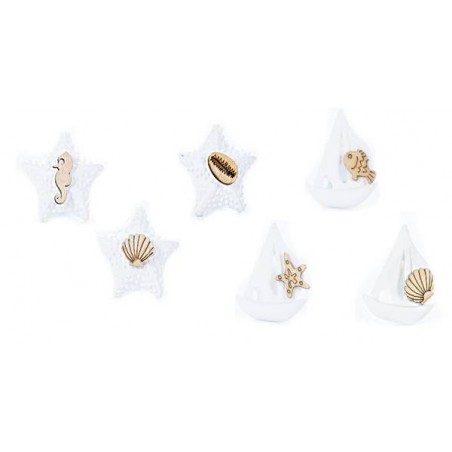 APPLICAZIONE MARE IN GESSO H3,5cm 24pz