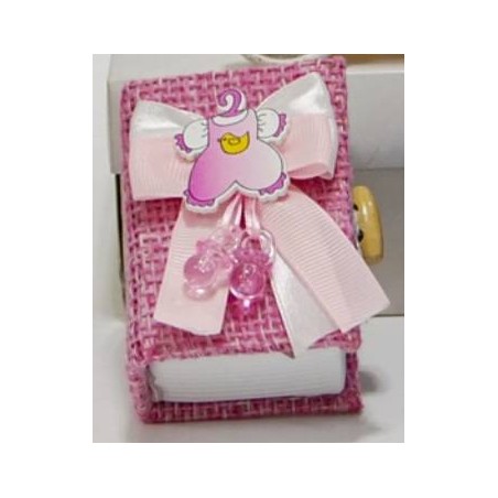 SCATOLETTA LIBRO C/VESTITINO ROSA H8cm