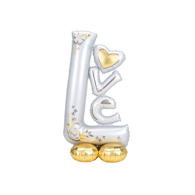 PALLONE MYLAR  L-O-V-E Wedding 73x147 cm - SI GONFIA AD ARIA