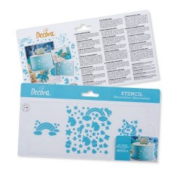 STENCIL UNICORNO E ARCOBALENO 10x25cm